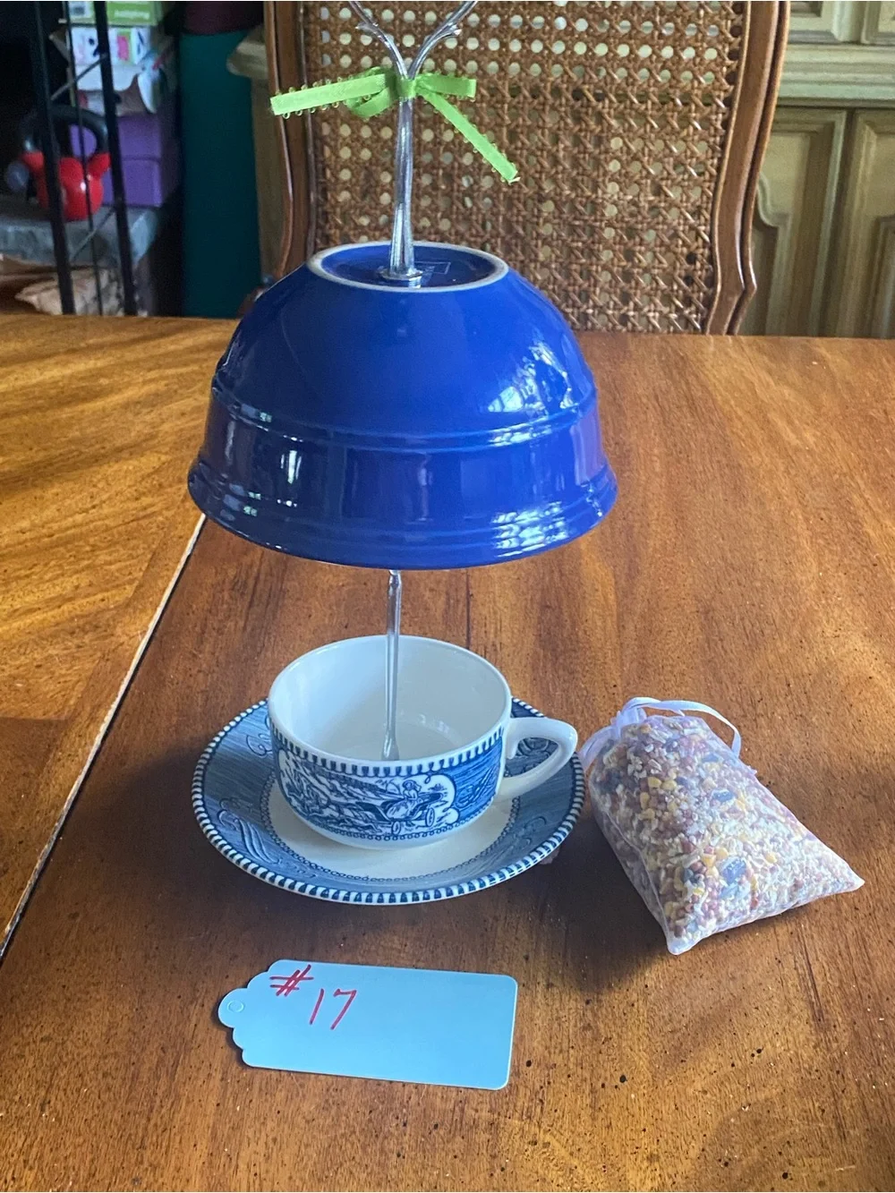 Royal China Currier & Ives Tea Cup Bird Feeder